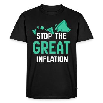 The Great Inflation Stop Stagflation Humor - Men's Premium Organic T-Shirt - black - Front - Nico (187cm)