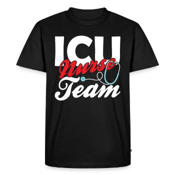 Équipe d’infirmières en soins intensifs Soins intensifs - T-shirt Premium bio Homme - noir - Devant - Nico (187cm)