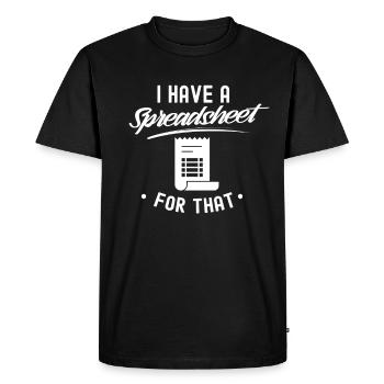 J’ai une feuille de calcul pour comptable de table - T-shirt Premium bio Homme - noir - Devant - Nico (187cm)