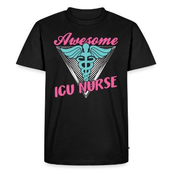 Grande infirmière en soins intensifs Soins intensifs - T-shirt Premium bio Homme - noir - Devant - Nico (187cm)