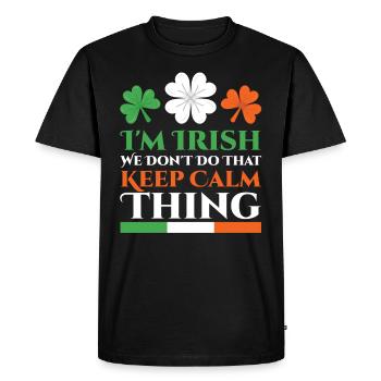 I Am Irish Ireland Irish St. Patrick's Day - Men's Premium Organic T-Shirt - black - Front - Nico (187cm)