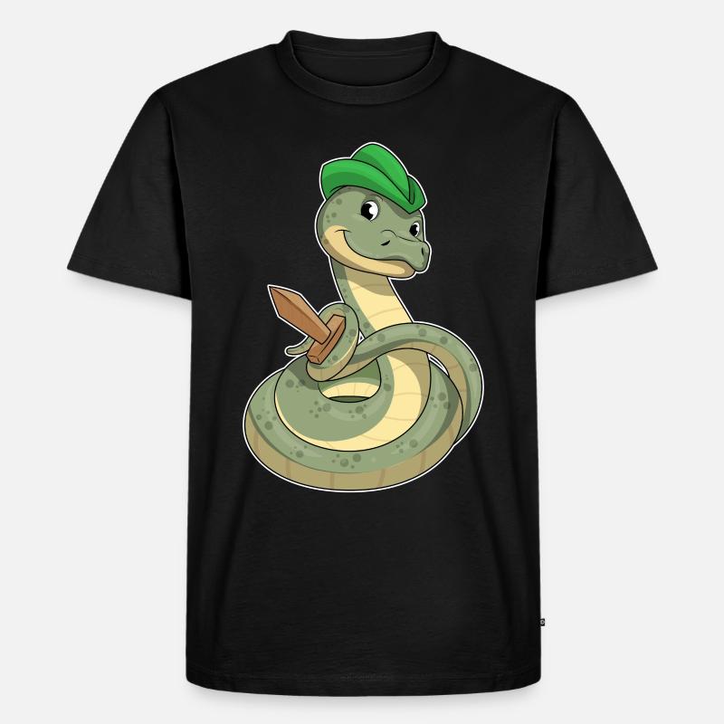 Serpent avec épée - T-shirt Premium bio Homme - noir