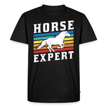Horses Expert Riding Stables Horse Horse Riding - Men's Premium Organic T-Shirt - black - Front - Nico (187cm)