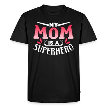 Ma mère est une vraie maman super-héroïne - T-shirt Premium bio Homme - noir - Devant - Nico (187cm)