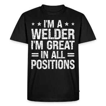 Funny Welder Welder Gift - Men's Premium Organic T-Shirt - black - Front - Nico (187cm)