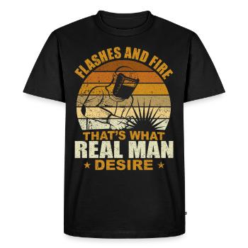 Funny Welder Welder Gift - Men's Premium Organic T-Shirt - black - Front - Nico (187cm)