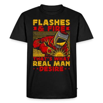 Drôle de soudeur Cadeau de soudeur - T-shirt Premium bio Homme - noir - Devant - Nico (187cm)