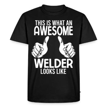 Funny Welder Welder Gift - Men's Premium Organic T-Shirt - black - Front - Nico (187cm)