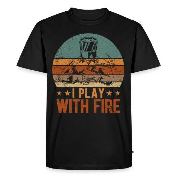 Funny Welder Welding Retro Gift - Men's Premium Organic T-Shirt - black - Front - Nico (187cm)
