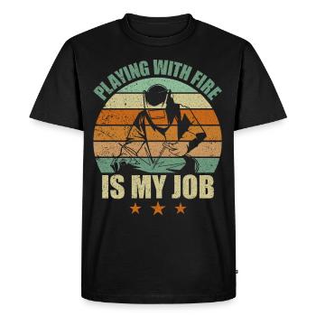 Funny Welder Welding Retro Gift - Men's Premium Organic T-Shirt - black - Front - Nico (187cm)