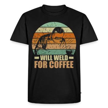 Funny Welder Coffee Welding Retro Gift - Men's Premium Organic T-Shirt - black - Front - Nico (187cm)