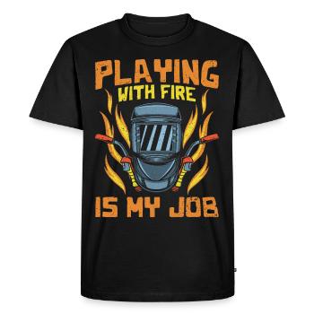 Funny Welder Welder Gift - Men's Premium Organic T-Shirt - black - Front - Nico (187cm)