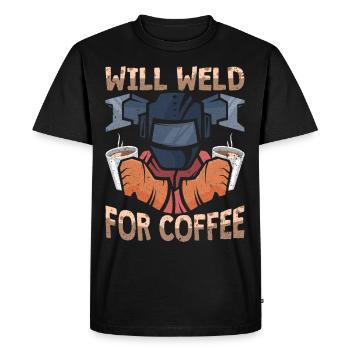 Funny Welder Coffee Welder Gift - Men's Premium Organic T-Shirt - black - Front - Nico (187cm)