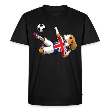 Dog England Flag Footballeur Football - T-shirt Premium bio Homme - noir - Devant - Nico (187cm)