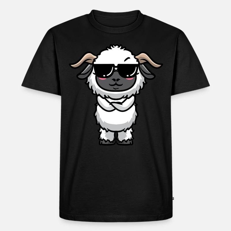 Walliser Schwarznasenschaf Schafe - Männer Premium Bio T-Shirt - Schwarz