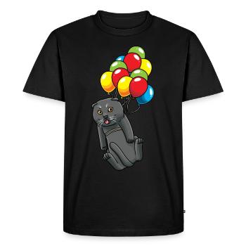 Scottish Folding Ear Cat Cat - Men's Premium Organic T-Shirt - black - Front - Nico (187cm)