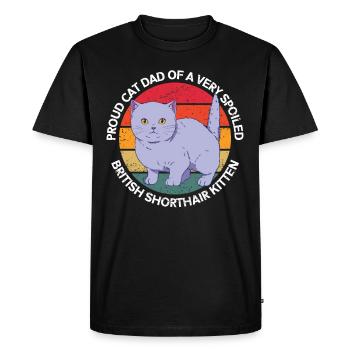 British Shorthair Dad Cats Gift - Men's Premium Organic T-Shirt - black - Front - Nico (187cm)