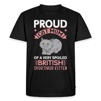 British Shorthair Mom Cats Gift - Men's Premium Organic T-Shirt - black - Front - Nico (187cm)