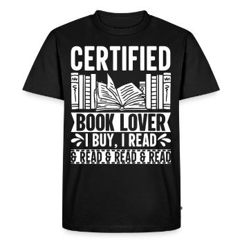 Bookaholic Bookish Fantasy Read Lifestyle Geschen - Men's Premium Organic T-Shirt - black - Front - Nico (187cm)
