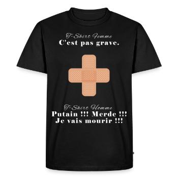 Différence homme / femme - T-shirt Premium bio Homme - noir - Devant - Nico (187cm)