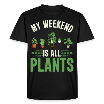 Relax and switch off Plant and harvest flowers - Men's Premium Organic T-Shirt - black - Front - Nico (187cm)