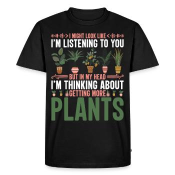 Harvest Flowers Succulents Relax and Chill Ge - Men's Premium Organic T-Shirt - black - Front - Nico (187cm)