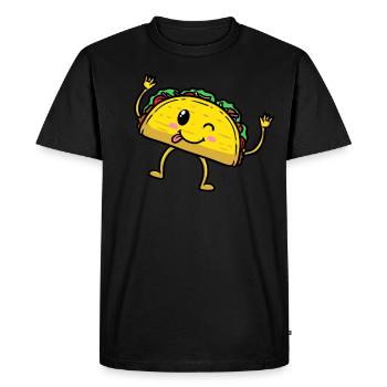 Taco Emoticon Mexican Food - Men's Premium Organic T-Shirt - black - Front - Nico (187cm)