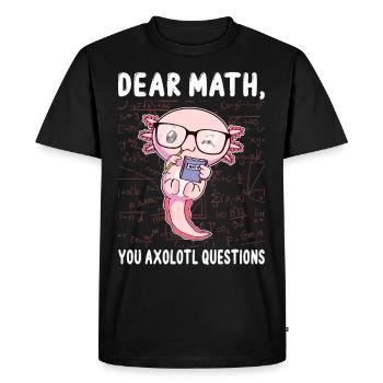 Funny Math Axolotl Math Gift - Men's Premium Organic T-Shirt - black - Front - Nico (187cm)