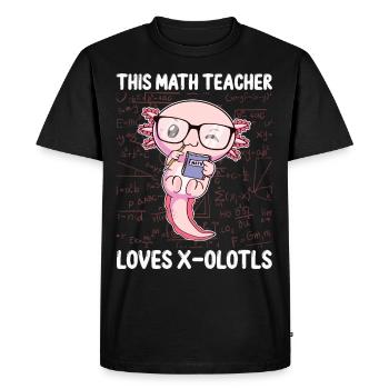Funny Math Axolotl Gift - Men's Premium Organic T-Shirt - black - Front - Nico (187cm)