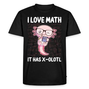 Funny Math Kawaii Axolotl Gift - Men's Premium Organic T-Shirt - black - Front - Nico (187cm)