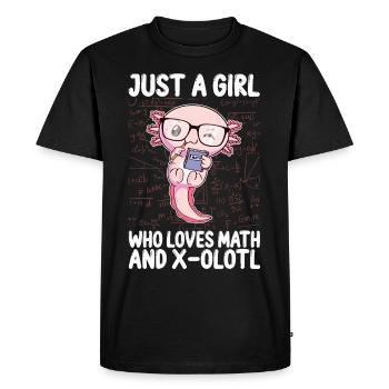 Drôle math Kawaii Axolotl Cadeau - T-shirt Premium bio Homme - noir - Devant - Nico (187cm)