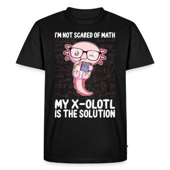 Drôles Mathématiques Kawaii Axolotl Mathématiques Gesch - T-shirt Premium bio Homme - noir - Devant - Nico (187cm)