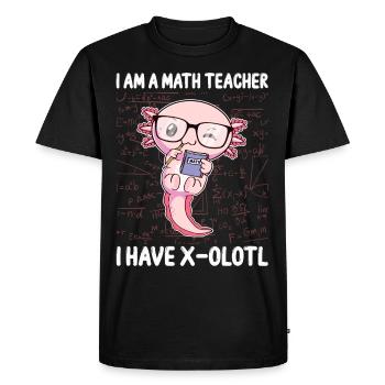 Funny Math Kawaii Axolotl Gift - Men's Premium Organic T-Shirt - black - Front - Nico (187cm)