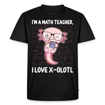 Funny Math Kawaii Axolotl Gift - Men's Premium Organic T-Shirt - black - Front - Nico (187cm)