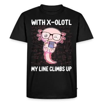 Drôle math Kawaii Axolotl Cadeau - T-shirt Premium bio Homme - noir - Devant - Nico (187cm)