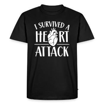 I survived a heart attack - Men's Premium Organic T-Shirt - black - Front - Nico (187cm)