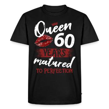 Fille de 60 ans 60 bday Queen 60 anniversaire - T-shirt Premium bio Homme - noir - Devant - Nico (187cm)