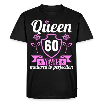Fille de 60 ans 60 bday Queen 60 anniversaire - T-shirt Premium bio Homme - noir - Devant - Nico (187cm)