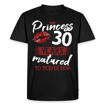 30 year old girl 30 bday Princess 30 birthday - Men's Premium Organic T-Shirt - black - Front - Nico (187cm)