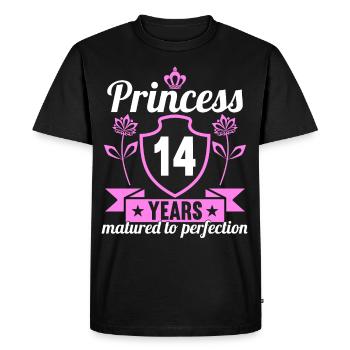 14 year old girl 14 bday Princess 14 birthday - Men's Premium Organic T-Shirt - black - Front - Nico (187cm)