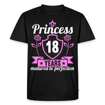 18 ans fille 18 bday Princesse 18 anniversaire - T-shirt Premium bio Homme - noir - Devant - Nico (187cm)