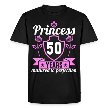50 year old girl 50 bday Princess 50 birthday - Men's Premium Organic T-Shirt - black - Front - Nico (187cm)