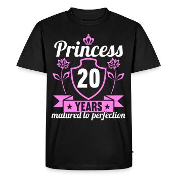20 ans fille 20 bday Princesse 20 anniversaire - T-shirt Premium bio Homme - noir - Devant - Nico (187cm)