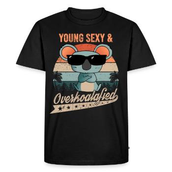 Jeune Koala Sexy Et Overkoalafié Déco Ours Koala - T-shirt Premium bio Homme - noir - Devant - Nico (187cm)