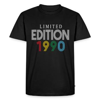 Limited Edition 1990 - Men's Premium Organic T-Shirt - black - Front - Nico (187cm)