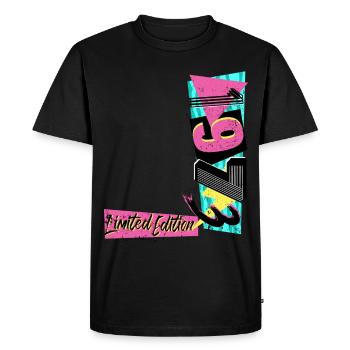Édition limitée 1973 Année 1973 Années 80 90 - T-shirt Premium bio Homme - noir - Devant - Nico (187cm)