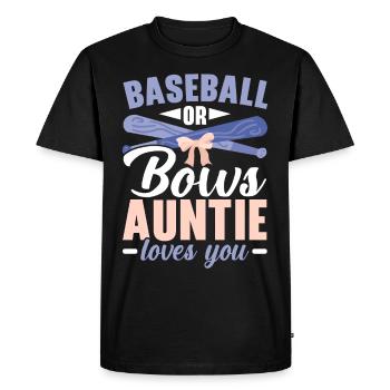 Baseball or Bows Aunt Loves You Baby Reveal - Men's Premium Organic T-Shirt - black - Front - Nico (187cm)
