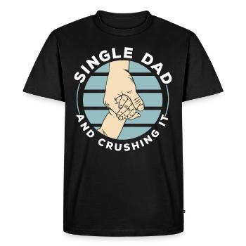 Single father and the best father of all - Men's Premium Organic T-Shirt - black - Front - Nico (187cm)