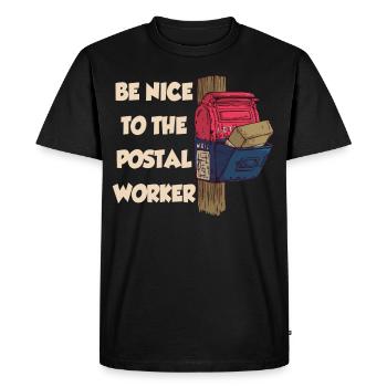 Soyez gentil avec le facteur de livraison des postes - T-shirt Premium bio Homme - noir - Devant - Nico (187cm)