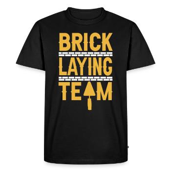 Équipe de maçonnerie Brique Maçonnerie Maçonnerie Maçonnerie - T-shirt Premium bio Homme - noir - Devant - Nico (187cm)